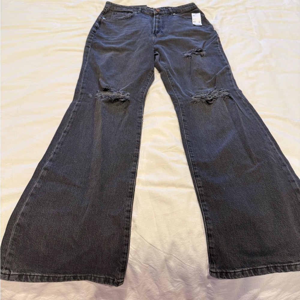 BDG Black Distressed Flare Jeans